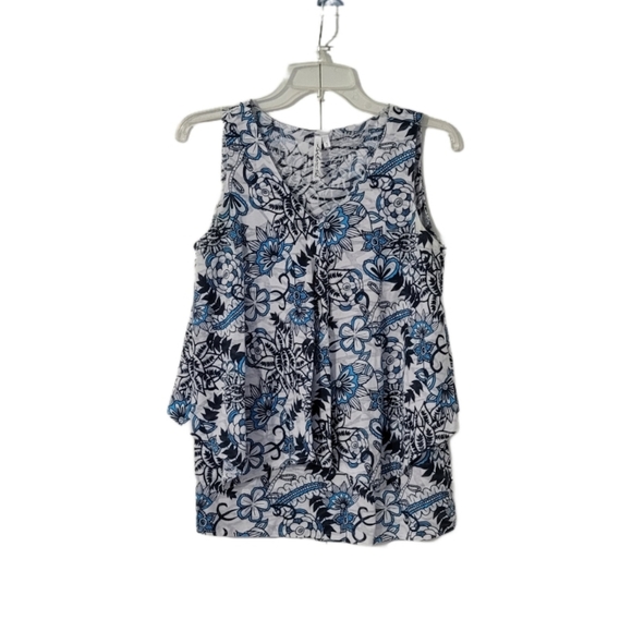 Lulu B Women's Size Small Pullover Swing Tank  Layered with Floral Overlay - Picture 5 of 10